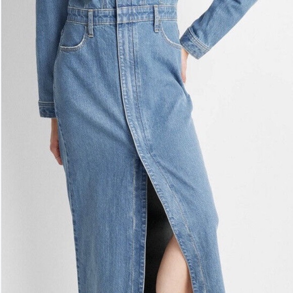 Universal Thread Dresses & Skirts - Universal Thread Light Blue Denim Maxi Dress with Front Slit